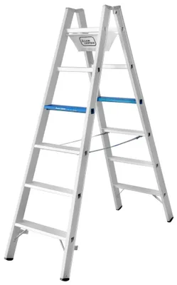 Produktbild von Iller Stufen Stehleiter Alu Ergo Plus eloxiert 2x5 Stufen