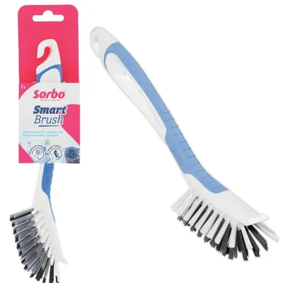 Zdjęcie produktu dla Szczotka do mycia naczyń Sorbo Smart Brush, niebieska. Szczotka do mycia naczyń i zmywania wykonana z tworzywa sztucznego