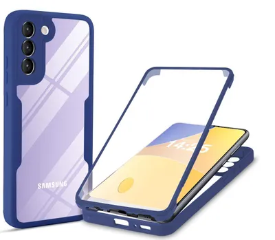 Produktbild von 360 Grad Rundum Schutz Handyhülle für Samsung Galaxy S22 Full Cover Vollschutz Case Farbe: Blau