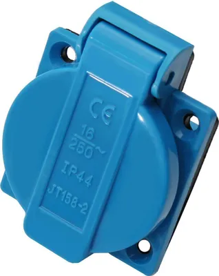 Produktbild von IP44 Schuko Einbausteckdose 230/250V 16A Steckdose Anbausteckdose Blau