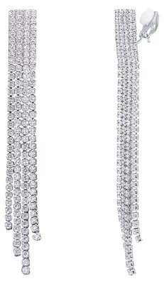 Immagine prodotto di Orecchini a clip con cristalli di zirconio, forma a goccia allungata, confezione da 1 paio, per donna