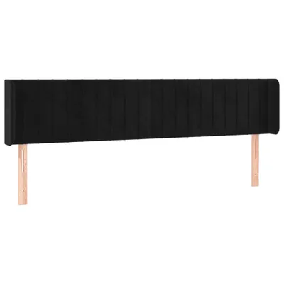 Produktbild von vidaXL Kopfteil mit Ohren Schwarz 203x16x78/88 cm Samt