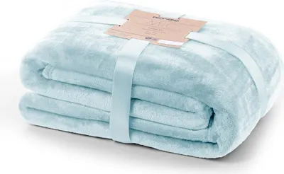 Produktbild von Kuscheldecke Tagesdecke Weich Wohndecke Sofadecke Decke  240 GSM Mic 220x240 cm Babyblau