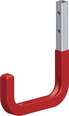 Produktbild von alfer Wandhaken, gummiert 115 mm 115 x 140 mm Aluminium roh rot gummiert