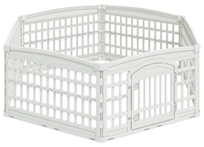 Zdjęcie produktu dla 6-panelowy wybieg dla psa 177,5 x 154,5 x 58 cm Biały Składany