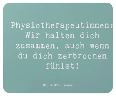 Produktbild von Mr. & Mrs. Panda Mauspad Spruch Physiotherapeutin Zusammenhalt - Meeresbrise - Geschenk, mousematte, Mousepad, laptop, Fachwissen, Healthcare, Berufspassion, Beruf