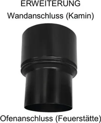 Produktbild von Pellet-Ofenrohr-Erweiterung Bertrams Ø 80-120 mm pulverbeschichtet schwarz