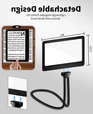Handheld Vergrößerungsglas mit flexiblem Schwanenhals, 5X Vergrößerung für Sehbehinderte und Senioren, ideal zum Lesen und