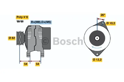 Produktbild von BOSCH 0 986 040 671 Lichtmaschine Generator LiMa 65A 14V für FIAT PUNTO (188) BARCHETTA (183) Strada Pickup (178) BRAVO I (182) für LANCIA Y (840A)
