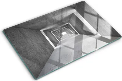 Produktbild von Tulup Glas Herdabdeckplatte - 80x52 cm - Glaskeramikkochfeld-Abdeckung Spritzschutz Glasabdeckplatte - Einteilig - Kunst: Modern & Klassisch - Beton-Tunnel - Grau