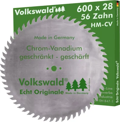 Produktbild von Volkswald ® Sägeblatt CV 600 x 28 mm Z= 56 Wippkreissägen und Formatkreissägen Tischkreissägen geschränkt