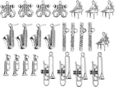 Produktbild von 24 Stück DIY-Anhänger-Zubehör, exquisites Design, kleine musikalische Form, Legierung, Schmuckherstellung, Zubehör für die Herstellung von Armbändern
