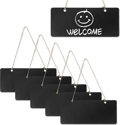 Produktbild von Schiefertafel zum Beschriften Klein, 6 Stücke 18 x 8 cm Tafel zum Aufhängen, Kreideschild Klein, Kreidetafel Türschild Können für Erinnerungsschilder, Heimdekoration