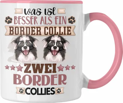 Produktbild von Trendation - Border Collies Besitzer Tasse Geschenk Lustiger Spruch Geschenkidee Was Ist Besser Als Ein Border Collies (Rosa)
