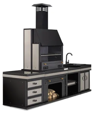 Immagine prodotto di Cucina da esterno moderna in acciaio inox nero