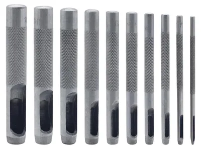 Imagen del producto de Juego de punzones para cuero, de 10 piezas, de 1 a 10 mm, para cuero y lona