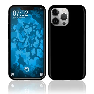 Produktbild von PhoneNatic Case kompatibel mit Apple iPhone 13 Pro Max - Silikon Hülle transparent Cover (Schwarz)