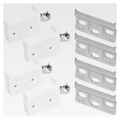 Produktbild von Verstellbare Schrankaufhänger, 4-teiliges Wandmontageset, Schwerlastaufhängeschiene für Küchenschränke, Weiß