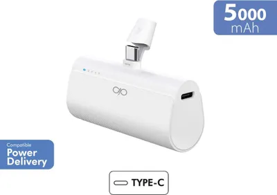 Image de Powerbank 5000mAh USBC PD connecteur intégré Blanc
