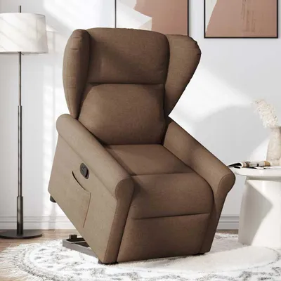 Image de vidaXL Fauteuil relax avec releveur Marron Tissu