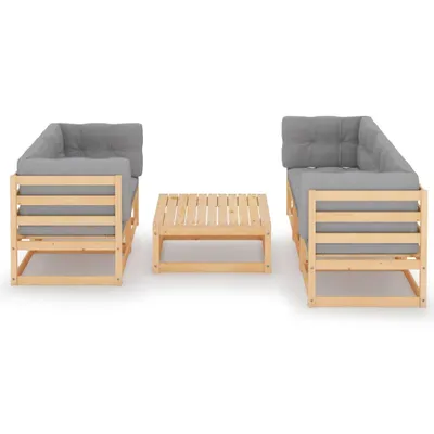 Immagine prodotto di vidaXL set da giardino da 6 pezzi con cuscini in legno di pino massiccio