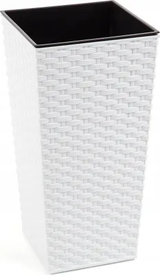 Obrázek produktu pro KADAX "Pesaro" plastový květináč, květináč, květináč, s vložkou, čtvercový, 25 cm, bílý