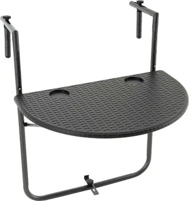 Produktbild von VCM Balkonhängetisch | Maße H 83 x B 59 x T 63 cm | Balkontisch | Wandklapptisch | Hängetisch schwarz