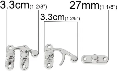 Produktbild von 4 Truhen-Schlösser 2,7x3,3cm silber Kistenschloss Boxenschloss Truhenverschluss