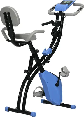 Produktbild von HOMCOM Heimtrainer X-Bike Fahrradtrainer LCD-Display klappbar Blau