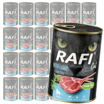 Zdjęcie produktu dla Rafi Cat Adult 24x400g Bezzbożowa Mokra Karma Dla Kotów Sterylizowanych Z Jagnięciną