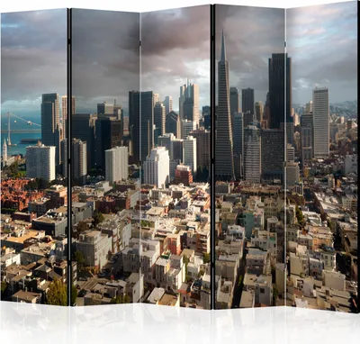 Produktbild von Akusticher Raumteiler New York Foto Paravent 225x172 cm beidseitig auf Vlies-Leinwand bedruckt Akustikschaum Trennwand Spanische Wand Sichtschutz Home Office Amerika Stadt USA d-C-0128-z-c