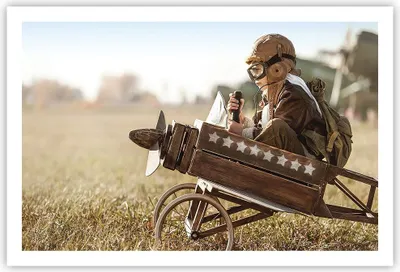 Produktbild von Poster - Poster ohne Rahmen - Kindheit Flugzeug Spielzeug - 91,5x61 cm - Wand Bild - Wanddeko - Wandbilder - Kunstposter - Wandposter - Bilder - Kunstdruck - Wanddekoration - Wandbild P2XAA91x61-4469