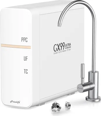 Produktbild von Famanu Wasserfiltersystem unter der Spüle - Hochstromfilter mit 0,01 Mikron Filtration
