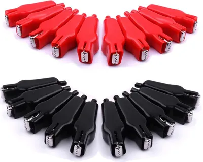 Produktbild von 20 Stück elektrische Krokodilklemmen, 20 A isolierte federbelastete Krokodilklemmen, LKW-Autobatterie, robuste Krokodilklemmen für elektrische Prüfungen, Schaltungsanschluss, Experiment