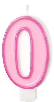 Obrázek produktu pro PartyPal Narozeninová svíčka Růžová číslice 0