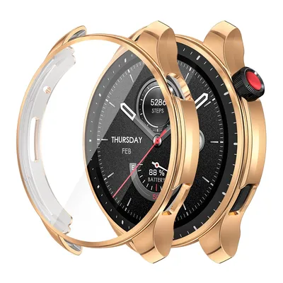 Immagine prodotto di Per Amazfit GTR 4 custodia dell'orologio con protezione dello schermo oro custodia protettiva