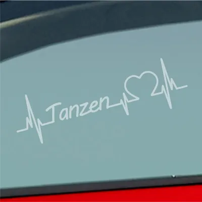 Produktbild von Auto Aufkleber Tanzen Herzschlag Tanzsport Partner Musik Sport Liebe 19x19 cm Milchglas Sticker Heckscheibenaufkleber