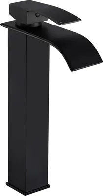 Produktbild von Wasserfall Waschtischarmatur, mattschwarz, Waschbecken, Einhebelmischer, für Badezimmer
