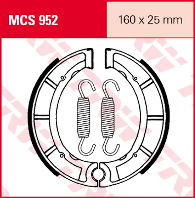 Obrázok produktu pre Súprava brzdových čeľustí TRW MCS952 160 mm