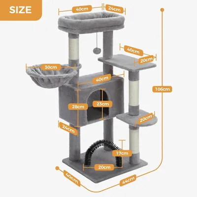 Image de Arbre à chat - Arbre à chat pour grands chats - Arbre à chat avec un grand espace de repos pour chat - 4 plateformes