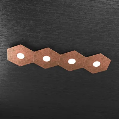 Immagine prodotto di Plafoniera Moderna Hexagon Metallo Foglia Rame 4 Luci Led 12X4W