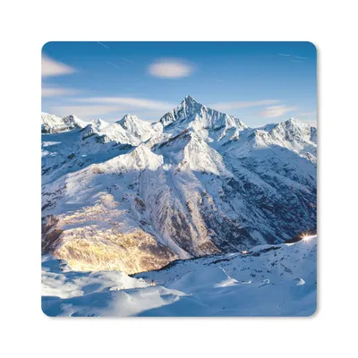 Produktbild von MuchoWow® Mauspad Mousepad Schweizer Alpen im Winter 20x20 cm - Mousepads - Maus Mat - Pad - Mausunterlage - Desk Mat - Bureauartikeln