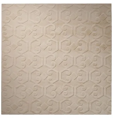 Obrázek produktu pro BELIANI Koberec béžový tkanina 160 x 160 cm všívaný čtvercový žakárový dekorativní koberec