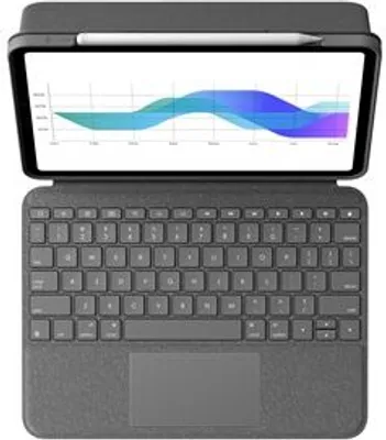 Produktbild von Logitech Folio Touch - Tastatur und Foliohülle - mit Trackpad - hinterleuchtet - Apple Smart connector - QWERTY - Pan-Nordic - Oxford Gray - für Apple 10.9-inch iPad Air (4. Generation, 5. Generation)