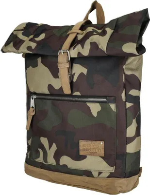Produktbild von Großer Herren Damen Rucksack Kurierrucksack Laptop Tablet Fach Schule Uni Arbeit Camouflage