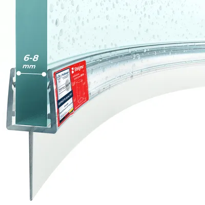 Produktbild von STEIGNER Duschdichtung gebogen 50 cm UK10 (1 Stk.) - Dichtung gebogen für Runddusche oder Duschkabine Viertelkreis mit Duschtür 6-8 mm - Farbe: Transparent - Flexibles Material, Schutz gegen Auslaufen