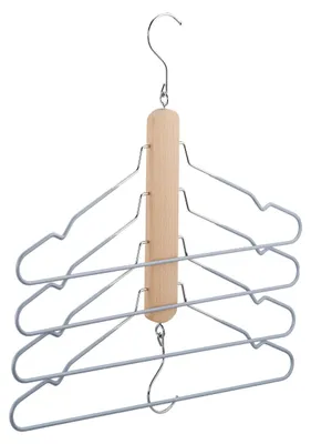 Kleiderschrank-Organizer, 4 Kleiderbügel mit Hosensteg, Antirutsch, 45x40 cm