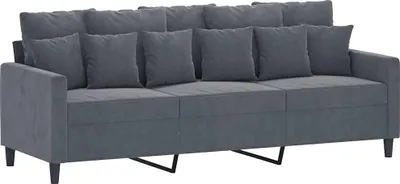 Obrázok produktu pre vidaXL 3-miestna pohovka Dark Grey 180 cm Velvet