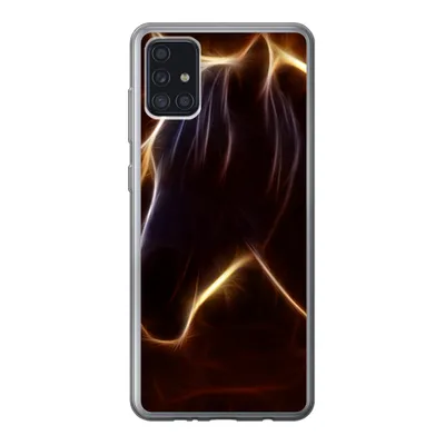 Produktbild von MuchoWow® Handyhülle Schutzhülle Hülle für Samsung Galaxy A52 5G Pferd - Kontur - Leicht Silikon Softcase Handy Hülle - Umschlag