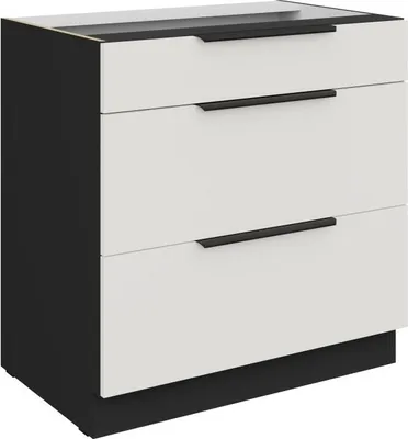 Produktbild von Unterschrank LUNARA – Breite 80 cm, weiß/schwarz